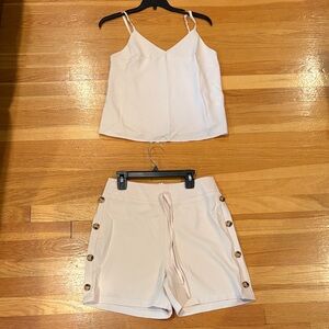 Chic Me Cream Sleeveless Short Set